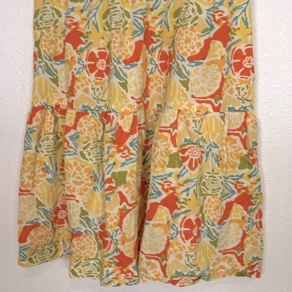 Bloomingdale’s Velvet Cottagecore Buttery Yellow All Over Floral Print Sun Dress - Picture 5 of 11